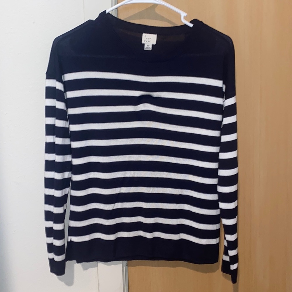 Navy blue striped top